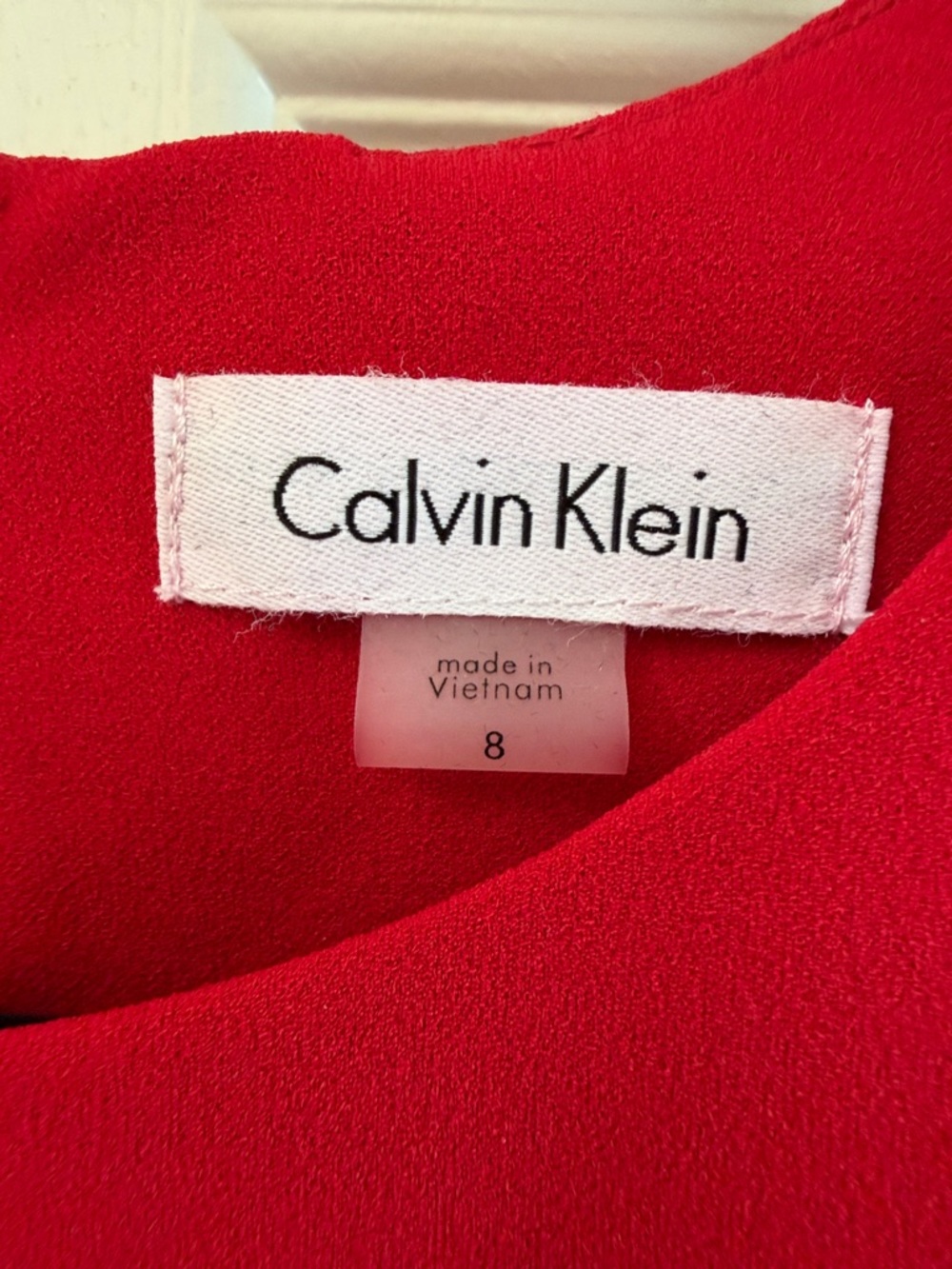 Calvin Klein Red Sleeveless A-Line Mini Dress - Picture 2 of 9